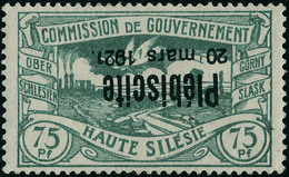 Neuf Avec Charnière N°56. 75P Vert. Surcharge Renversée. T.B. Signé A. Brun. Rare (Michel) - Otros & Sin Clasificación