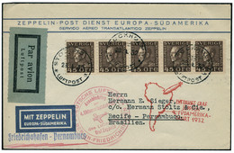Lettre Zeppelin. 4. SAF 1932. Lettre CàD Stockholm 23.4.32. Cachet De Transit Berlin-Friedrichshafen Pour Recife. Arrivé - Autres & Non Classés