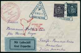 Lettre Zeppelin 4 SAF 1932. L. Avec Càd Illustré Zagreb 25 IV 32 + Cachet Illustré Berlin-Friedrichshafen Pour Recife (B - Autres & Non Classés