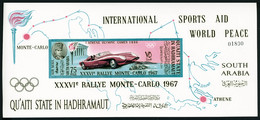 Neuf Sans Charnière 36è Rallye De Monte Carlo 1967, Bloc ND Michel N° 14B. T.B. - Autres & Non Classés