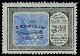 Neuf Avec Charnière N° 19A/F, La Série Zeppelin Surcharge Bleu, T.B. - Autres & Non Classés