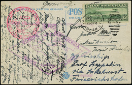 Lettre N° 13/15, Série Zeppelin Sur 1 Carte + 2 Lettres 1er SAF 1930 + Cachet Europa Panamerica Round Flight, T.B. - Autres & Non Classés