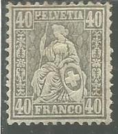 SWITZERLAND SUISSE SCHWEIZ SVIZZERA 1881 HELVETIA GRANITE PAPER CENT. 40c  MNH - Neufs