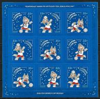 Russia 2017 Sheet Happy New Year FIFA 2018 World Cup Soccer Football Games Sports Celebrations Holiday Stamps MNH - Ganze Bögen