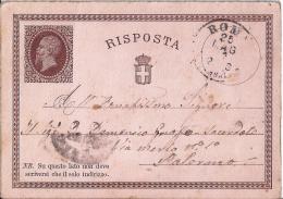 MG118) ITALIA REGNO- Intero RISPOSTA Timbro ROMA - Entero Postal