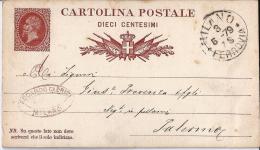 MG137) ITALIA REGNO- 1878 CP Vitt.Emanuele II Senza Cornice Timbro MILANOcon Timbro Commerciale - Interi Postali