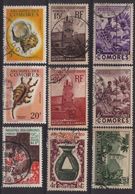 Comores, 9 Timbres Divers Oblitérés - Used Stamps