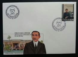 Macau Macao China 120th Anniversary Of Dr. Sun Yat Sen 1986 (stamp FDC) - Briefe U. Dokumente