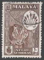 Negri Sembilan (Malaysia). 1957-63 Arms. 10c Deep Maroon Used SG 74 - Negri Sembilan