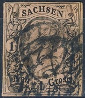 Germania Sachsen 1855 UN N. 8 N. 1 Rosa Usato Cat. € 5 - Sachsen