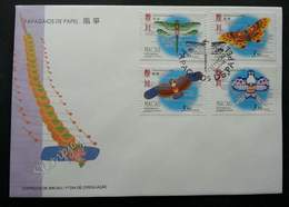 Macau Macao China Kites 1996 Kite Play Toy Chinese (stamp FDC) - Lettres & Documents