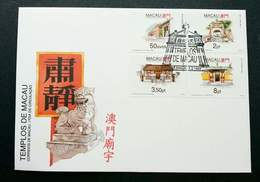 Macau Macao China Temples 1993 Chinese Temple Building Religious (stamp FDC) - Covers & Documents