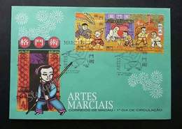 Macao Macau China Martial Arts 1997 Chinese Kung Fu Combat Self Defence (stamp FDC) - Lettres & Documents