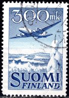 FINLAND 1950 Air. Douglas DC-6 - 300m - Blue FU - Used Stamps