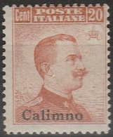 Calino – 345 * 1917 – F.lli D’Italia Soprastampati N. 9. MH - Egée (Calino)