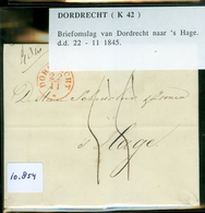 POSTHISTORIE * BRIEFOMSLAG Uit 1845 Gelopen Van DORDRECHT Naar 's-GRAVENHAGE (10.854) - ...-1852 Precursori