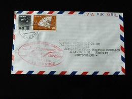 LIAISON AERIENNE TRANSPOLAIRE  TOKYO - HAMBURG   1959 - Cartas & Documentos