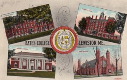 Lewiston Maine, Bates College, Multi-view Of Campus Buildings, C1910s Vintage Postcard - Lewiston