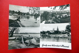 Werder - Havel - Potsdam Mittelmark - Echtfoto - AK DDR 1968 - Windmühle - Angler - Werder