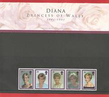 TIMBRES " DIANA" Princess Of Wales 1961 - 1997  Série De 5 Timbres  Voir Les 5 Phots - Smilers Sheets