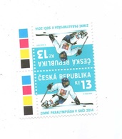 Czech Republic  2014 - Winter Olympic Games In Sochi, Paraolympic, 2 Stamps With Color Test In Edge,  MNH - Winter 2014: Sotschi