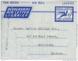 Airletter Used To Manchester With 6d Postage Impression - Aéreo