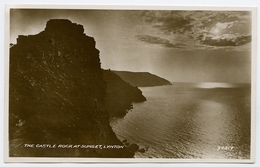 LYNTON : THE CASTLE ROCK AT SUNSET - Lynmouth & Lynton