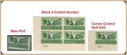 EGYPT STAMP MNH 1946 CONTROL BLOCK 4 / CORNER / MISPERF SAUDI KING VISIT TO KING FAROUK RARE ROYAL COLLECTION - Unused Stamps