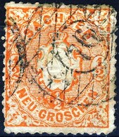 Germania Sachsen 1863 UN N. 14A N. 1 E Mezzo Rosso Arancio Usato Cat. € 6 - Sachsen