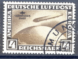 Germania Reich PA 1930 UN Serie N. A39 M. 4 Seppia Usato Cat. € 400 PROBABILE FALSO - Aéreo