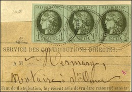 Càd De Distribution / N° 39 Bande De 3 Sur Fragment D'imprimé Sous Bande. 1871. - TB. - R. - 1870 Emissione Di Bordeaux