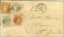 GC 3900 / N° 40 (def) + 41 (2 Dont 1 Ex Def) + 55 Càd T 16 TANINGES (89) 20 NOV. 71 Sur Lettre Pour Thonon. - B. - R. - 1870 Bordeaux Printing