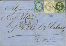 GC 2046 / D / N° 25 + 37 + 41 Càd LILLE / Qer PL. ST MARTIN 2 SEPT. 71 Sur Lettre Pour St Pierre Les Calais. - TB / SUP. - 1870 Bordeaux Printing