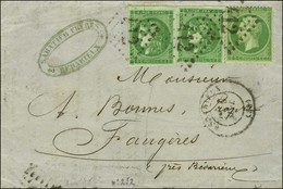 GC 412 / N° 20 + 42 (2) Vert Foncé Càd T 17 BEDARIEUX (33) 9 SEPT. 71 Sur Lettre Locale Pour Faugères. Au Verso, Càd BED - 1870 Bordeaux Printing