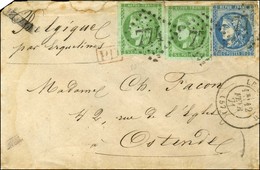 GC 774 / N° 42 (2) (1 Ex Infime Def) + 46 Càd LE CATEAU (57) 12 FEVR. 71 Sur Lettre Pour Ostende. - TB. - R. - 1870 Bordeaux Printing