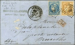 PC Du GC 168 / N° 43 + 46 Bleu Gris Càd T 17 ARMENTIERES (57) 1 AVRIL 71 Sur Lettre Pour Bruxelles. - TB / SUP. - 1870 Bordeaux Printing