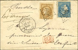 GC 359 / N° 43 + 44 (2 Ex Pd) Càd BAYONNE / ST ESPRIT 30 DEC. 70 Sur Lettre Pour Un Prisonnier De Guerre à Erfurt Par La - 1870 Bordeaux Printing