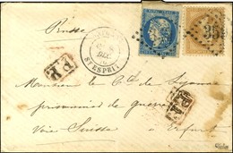 GC 359 / N° 28 + 44 Type 1 Bdf Càd BAYONNE / ST ESPRIT 8 DEC. 70 Sur Lettre Pour Un Prisonnier De Guerre à Erfurt Par La - 1870 Bordeaux Printing