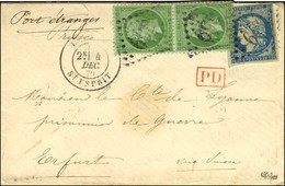 GC 359 / N° 20 Paire + 44 Type 1 Càd BAYONNE / ST ESPRIT 4 DEC. 70 Sur Lettre Pour Un Prisonnier De Guerre à Erfurt Par  - 1870 Ausgabe Bordeaux