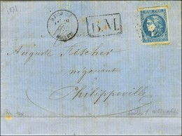 GC 5026 / N° 46 Càd DJIDJELI / ALGERIE 19 JUIN 71 Sur Lettre Avec Texte Daté De Bougie Le 18 Juin 1871 Remise à La Boite - 1870 Ausgabe Bordeaux