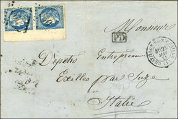 GC 960 / N° 46 Paire Grand Bdf Càd T 17 CHATILLON-DE-MICHAILLE (1) 25 MAI 71 Sur Lettre Pour Suze (Italie). - TB / SUP.  - 1870 Uitgave Van Bordeaux