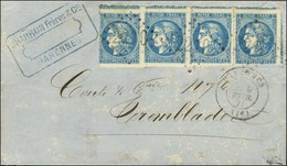 GC 2210 / N° 46 Bande De 4 Avec Piquage De Marennes Càd T 17 MARENNES (16) 9 FEVR. 71 Sur Lettre Avec Texte De Marennes  - 1870 Ausgabe Bordeaux