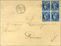 GC 1969 / N° 46 Bloc De 4 Nuance Exceptionnelle Bleu Très Foncé (1 Ex Filet à Peine Effleuré) Càd T 16 LAROQUE-D'OLMES ( - 1870 Ausgabe Bordeaux