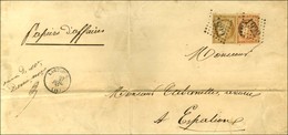 GC 1922 / N° 36 + 48 Càd T 16 LAGUIOLE (11) 27 JUIL. 71 Sur Papier D'affaires Pour Espalion. - TB. - R. - 1870 Emissione Di Bordeaux