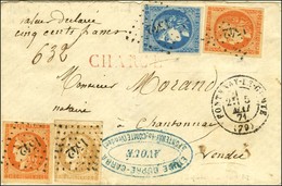 PC Du GC 1542 / N° 43 (pd) + 46 + 48 (2) Càd T 17 FONTENAY-LE-COMTE (79) 5 MAI 71 Sur Lettre Chargée Pour Chantonnay. Ex - 1870 Ausgabe Bordeaux