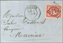 GC 1107 / N° 49 Superbes Marges Càd T 17 CONDOM (31) 5 FEVR. 71 Sur Lettre Légèrement Incomplète Pour Marciac. - SUP. -  - 1870 Uitgave Van Bordeaux