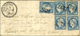 GC 1257 / N° 44 (5) Les 5 Timbres Bien Margés Càd T 24 (fabrication Locale Sans Millésime) CUQ-TOULZA (77) 3 JANV. (71)  - Guerre De 1870