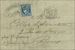 GC 2145 / N° 46 Càd LYON / LA GUILLOTIERE 30 MARS 71 Sur Lettre Pour Paris, Détournée à St Germain En Laye. Au Verso, Cà - Guerra Del 1870