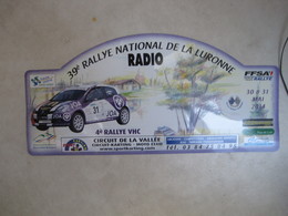PLAQUE DE RALLYE    39 EME RALLYE NATIONAL DE LA LURONNE  2014 - Rallye (Rally) Plates