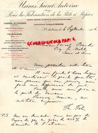 09- FOIX- SAINT ANTOINE- USINES FABRICATION ST ANTOINE -PATE A PAPIER-PAPETERIE-R. VEISSIERE- 1906 - Drukkerij & Papieren